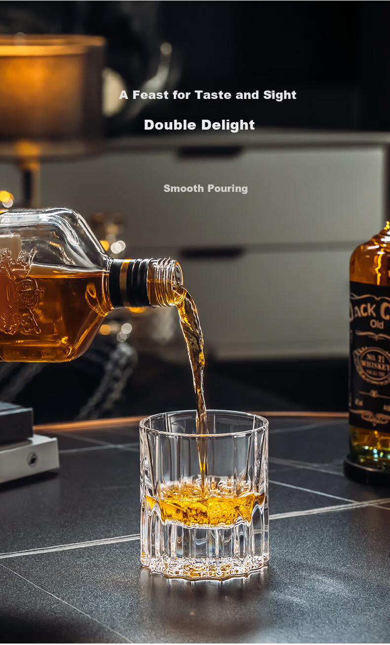 CRISTALGLASS Premium Luxury Whiskey Glass Set Edokiriko Crystal Glass Home Barware Beer Glasses 6