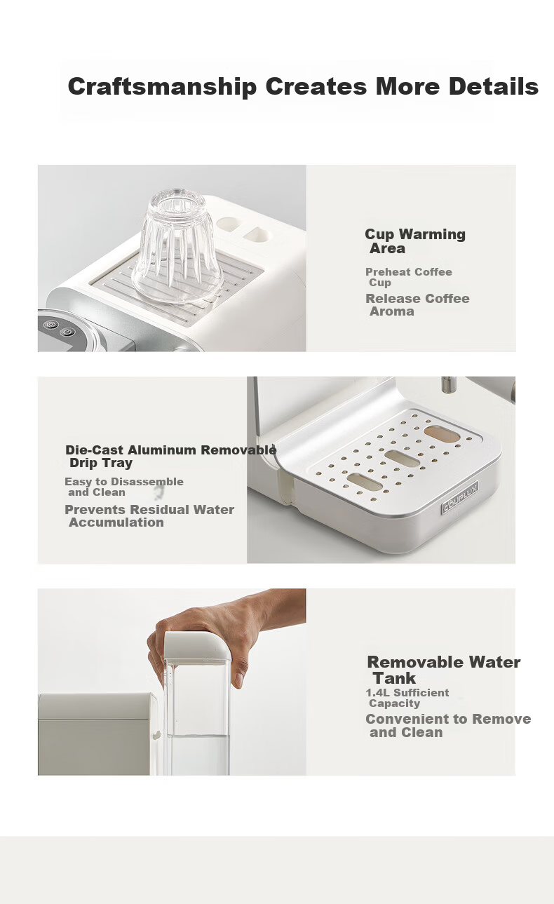 Kepura CP239 Espresso Coffee Machine Semi-Automatic Professional Home Office Small Steam Milk Frother Hot and Cold Dual Extraction 22