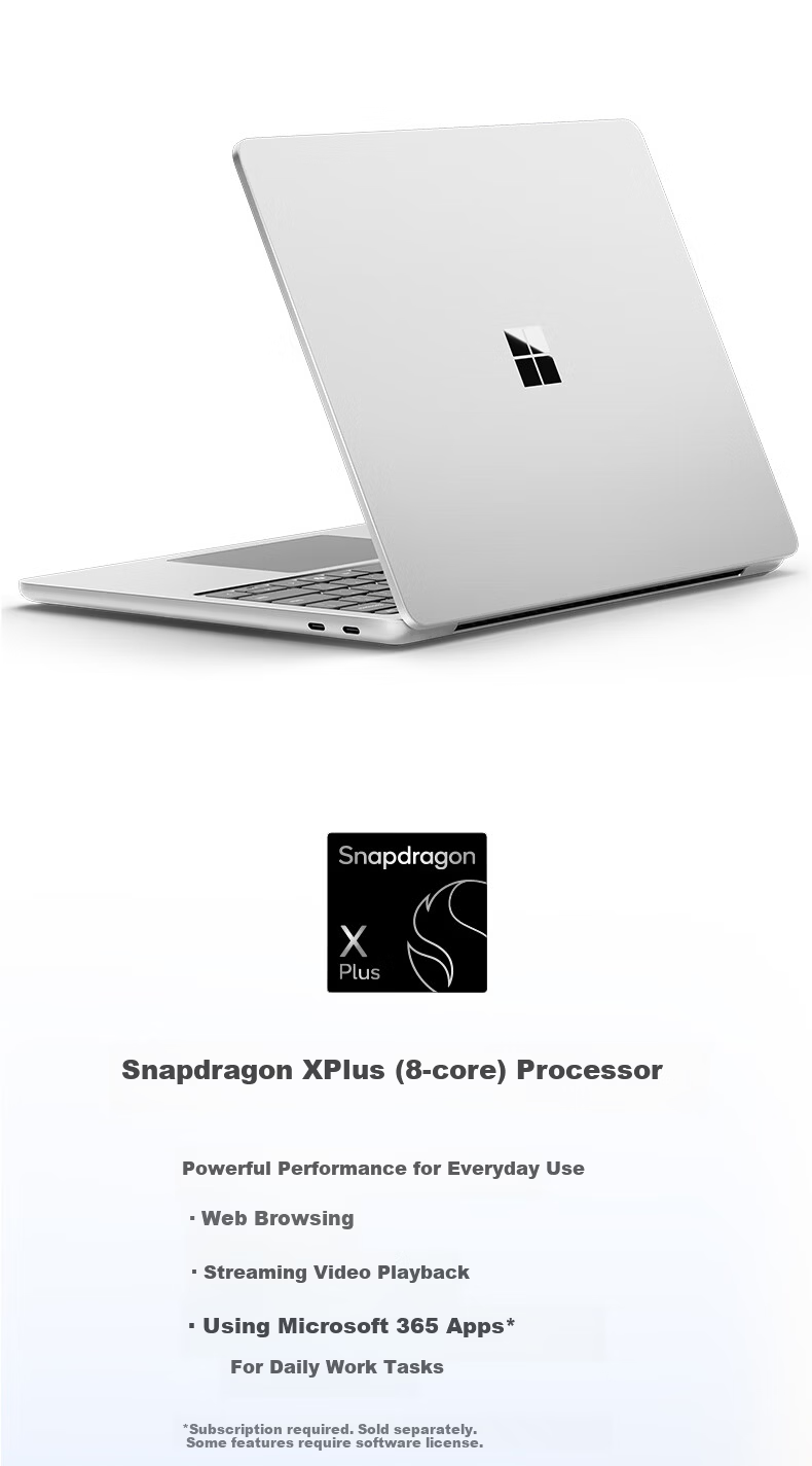 Microsoft Surface Laptop 13-inch Notebook Computer National Subsidy Touchscreen Lightweight AI+PC Snapdragon X Plus 16GB 256GB Platinum 6