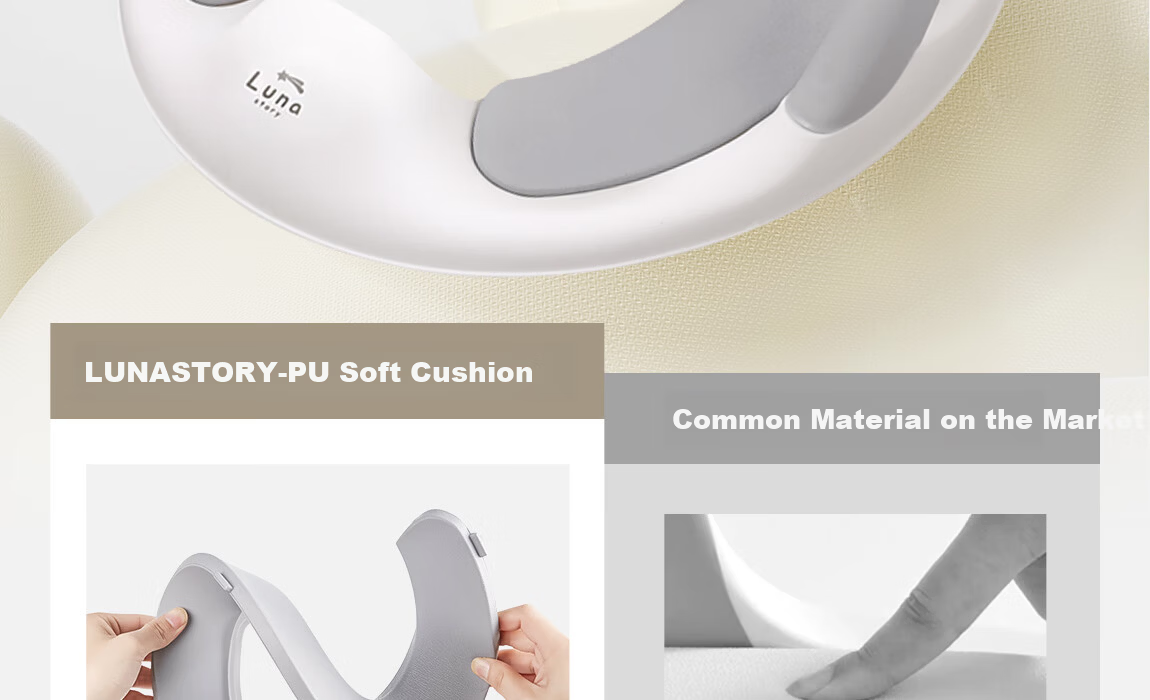 Yuelianggushi LUNASTORY Children's Smart Toilet Seat, Baby Potty Training Chair, Infant Potty with PU Cushion, Playpen, Gray 14