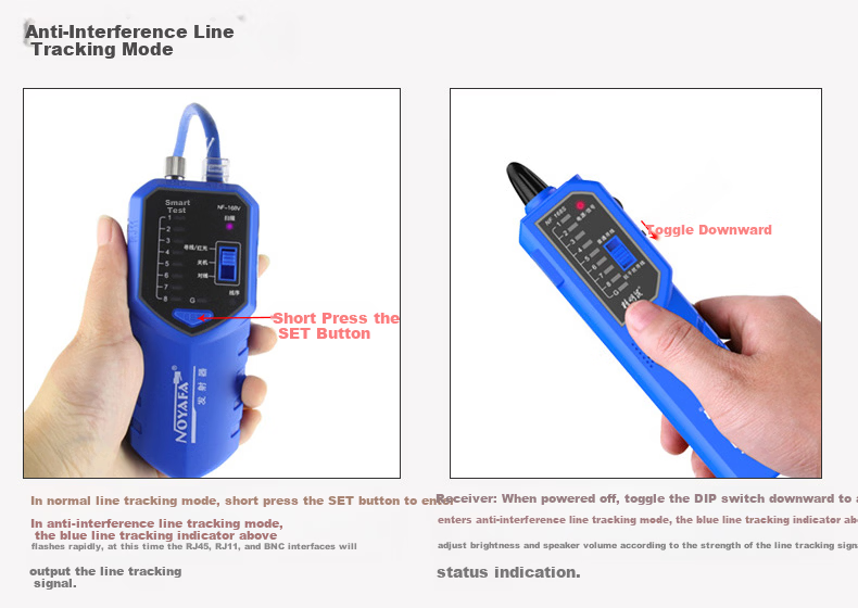 Jingmingshu NF-168V Cable Tester, Professional Multifunctional Network Cable Detector, Network Wire Tracer, Signal Continuity Tester 11