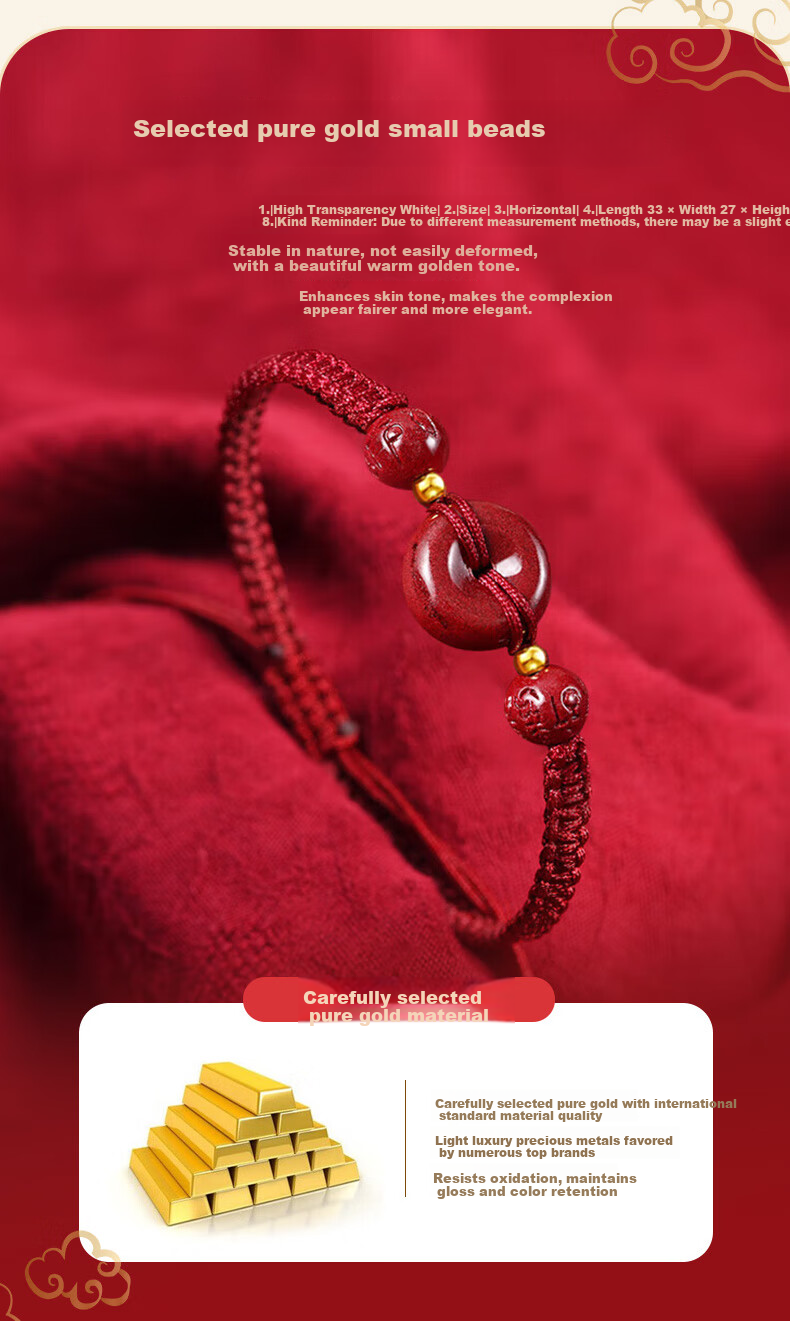 ALLOVE Peace Jade Pendant Gold Bracelet Women's 2026 New Year Lucky Charm Birthday Gift for Girlfriend Wife 3