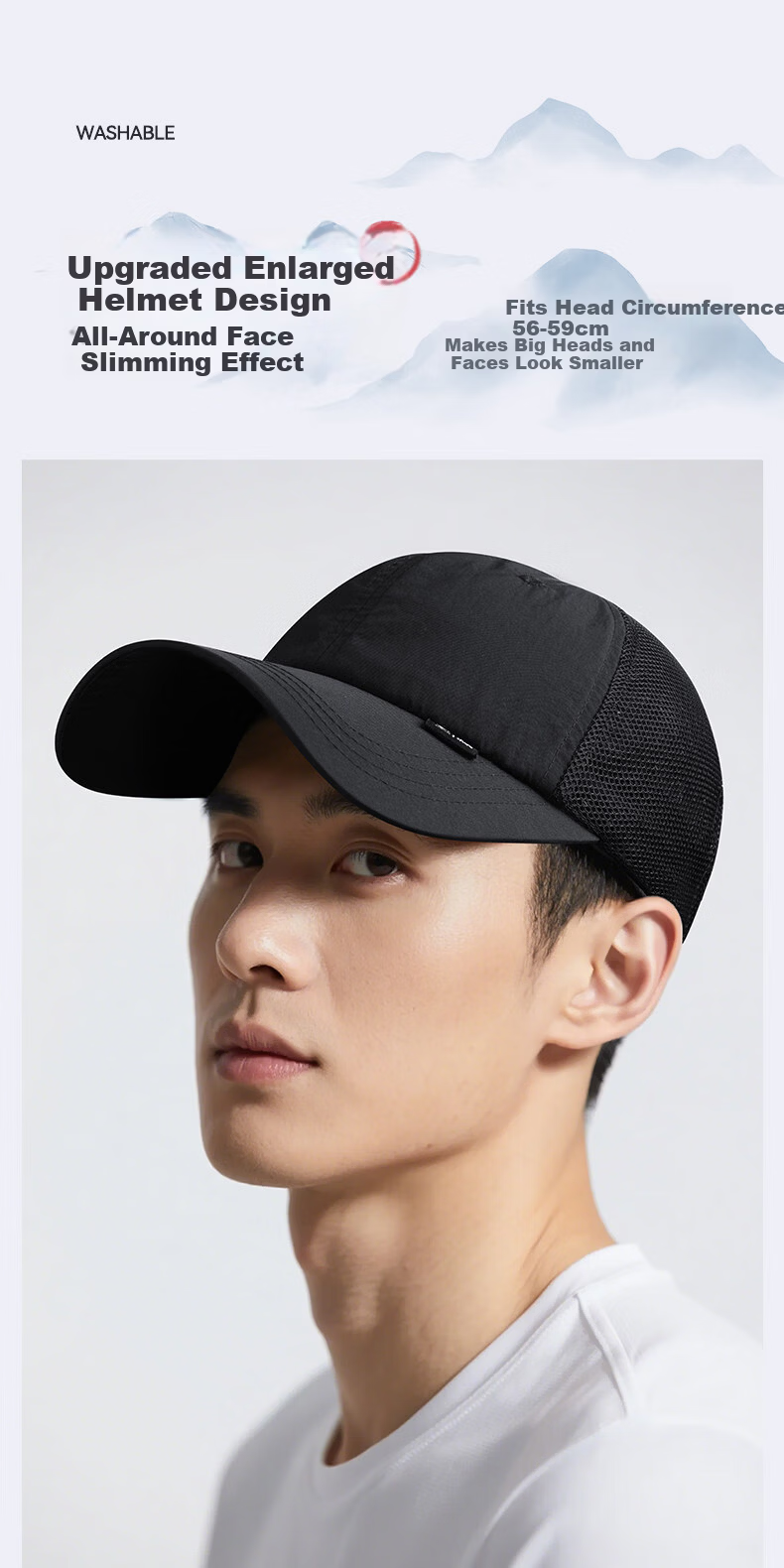 Septwolves Men's Baseball Cap New Quick-Dry Sun Protection Breathable Adjustable Casual Duckbill Hat 5