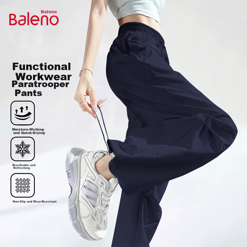 Baleno Women's Softshell Hiking Pants 2026 Summer New Loose Casual Outdoor Sports Sun Protection Quick-Dry Cargo Pants