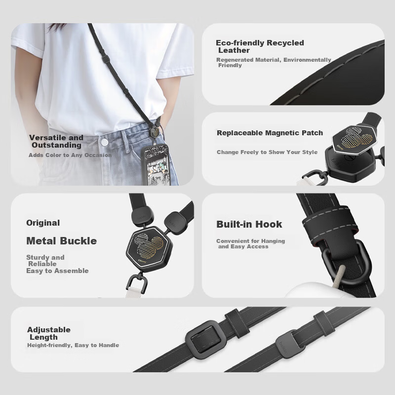 BELKIN Premium Leather Phone Lanyard Strap Mickey and Friends Anti-Lost Neck and Crossbody Phone Chain with Phone Pad