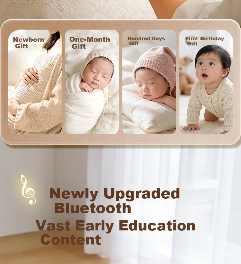 Cute Stone Children's Toy, Educational Hand Drum for Infants Aged 0-1 Years Old, Montessori Early Education Multi-Sided Object, Baby Birthday And First-Year Gift 8