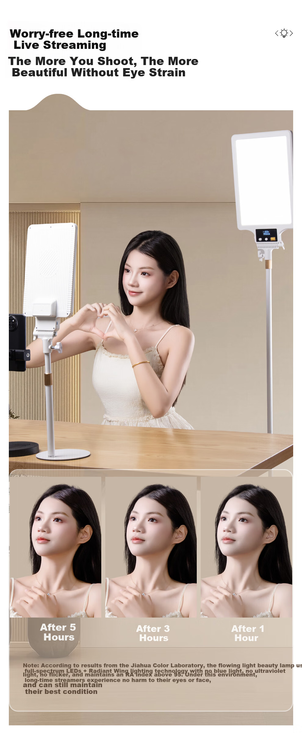 Kerunle Full Spectrum LED Panel Fill Light Photography Soft Light Professional Food Beauty Video Desktop Live Streaming Light 9