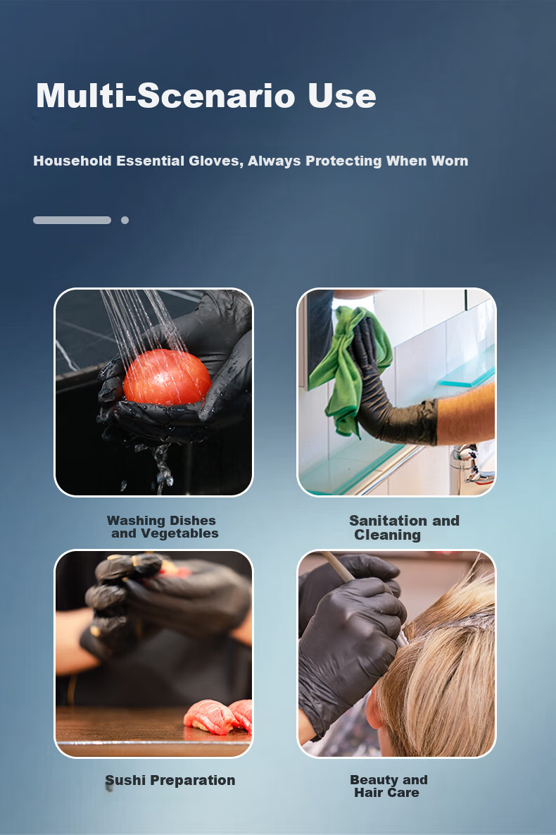 WOLSGIN Disposable Nitrile Gloves 30pcs Size L Household Dishwashing Food Grade Kitchen Gloves Extended Length Plum Purple 8
