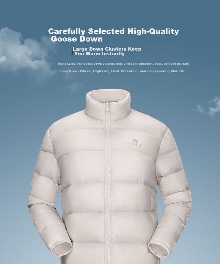 CAMEL Outdoor 3-in-1 Jacket Thickened Goose Down Warm Windproof Waterproof Mountaineering Coat S 11