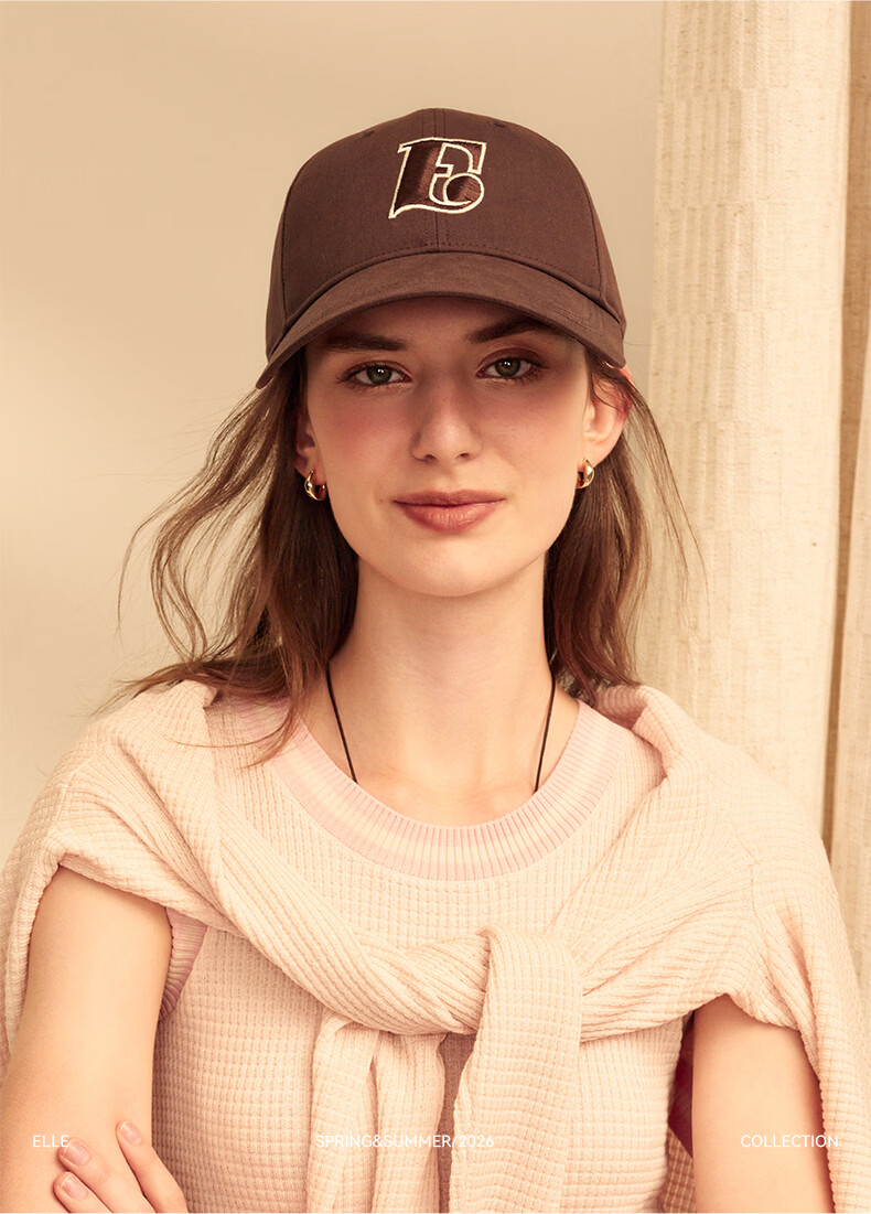 ELLE Oversized Baseball Cap Women Fashion Embroidered Duckbill Hat Outdoor Sun Protection Unisex 8