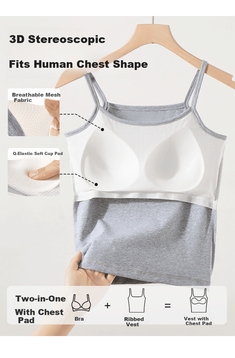 Urban Beauty Pure Cotton Padded Camisole Women's Integrated Bra Solid Color Basic Backless Innerwear Outerwear Top 4