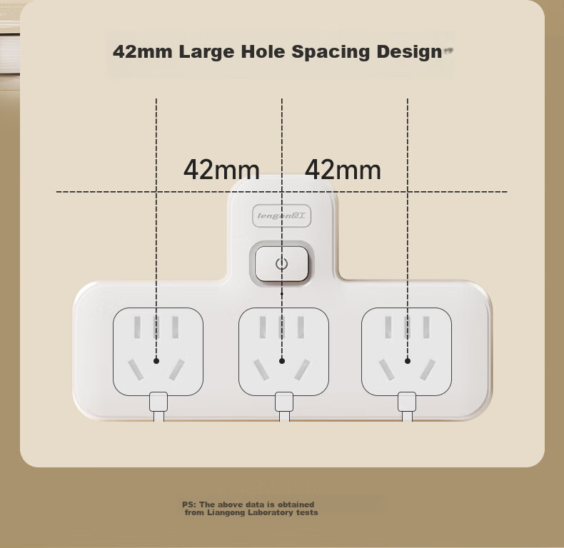 Lengon Brand Zigzag Shape Adapter/Socket Converter/One-to-Three Master Control/Multifunctional One-to-Multiple Socket Extension/Wireless Power Strip/Power Strip Expander Q713 5