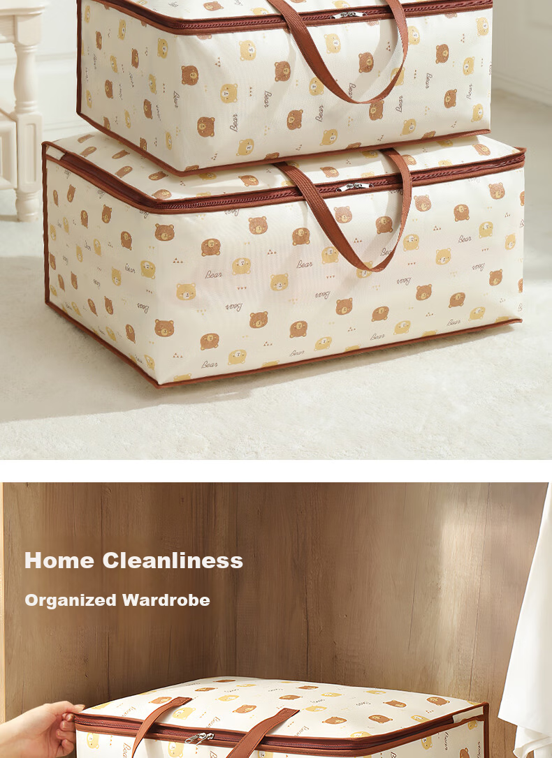 Baicaoyuan Quilt Storage Bags, Moving Packing Bags, Kindergarten Clothes Organizer, Bedding And Clothing Luggage Bags, 105L*2 Pieces 8
