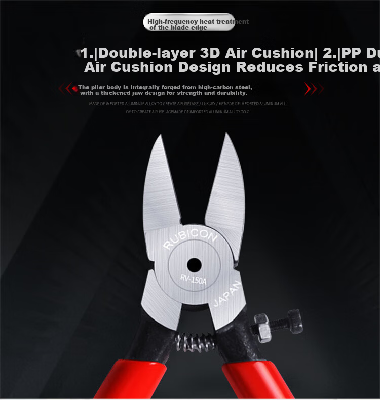 RUBICON Imported Water Mouth Pliers Diagonal Cutting Pliers Electrician Wire Cutter Offset Pliers 6 Inch RV-150A 3