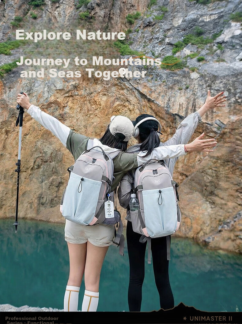 361° Outdoor Sports Backpack Laptop Bag Travel Lightweight Hiking Bag Student School Bag Large Capacity Double Shoulder Backpack 12