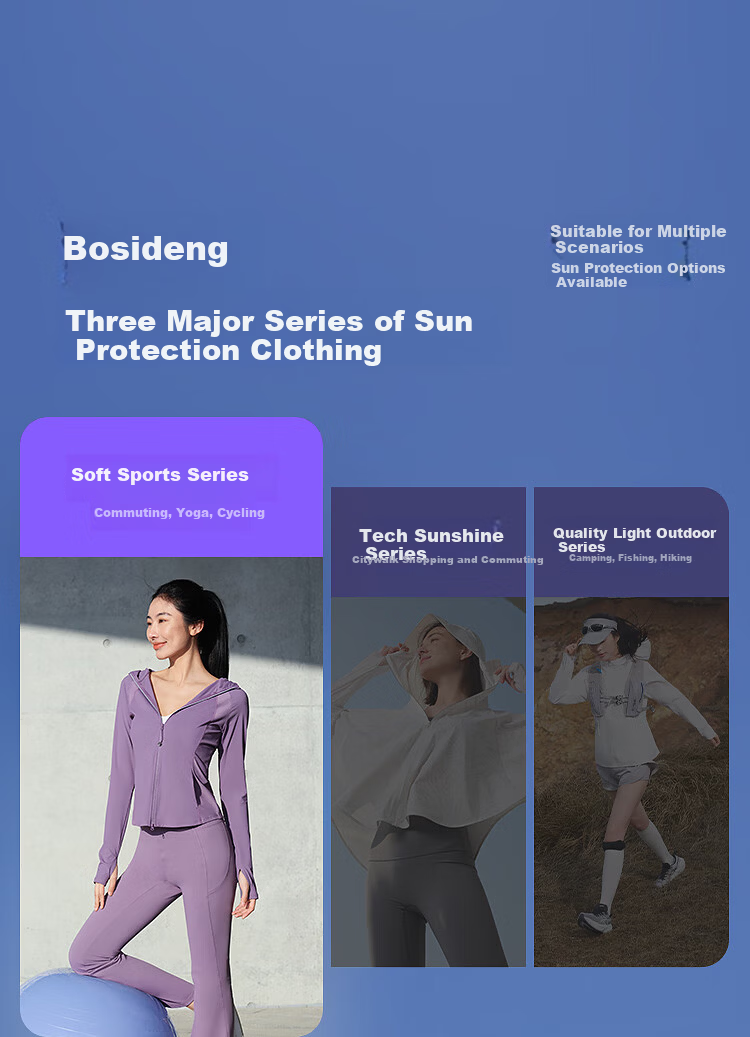 Bosideng Summer National Standard Fashion Original Yarn Sunscreen Women's UV Protection Slim Fit Moisture-Wicking Quick-Dry Travel Outerwear 17