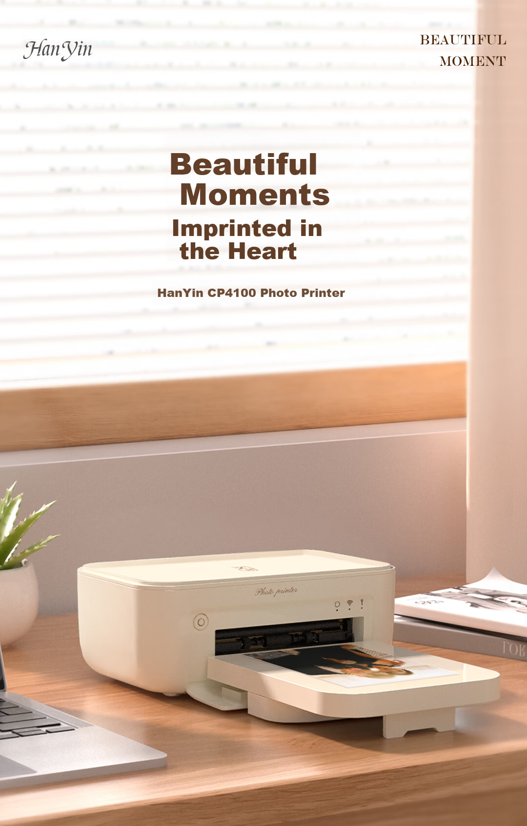 HPRT CP4100 Photo Printer Portable Mini Wireless WiFi Bluetooth Color Instant Photo Printer Home Use High Definition 1