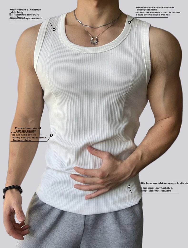 Modal Men's Wide Shoulder Tank Top 2-Pack, Sleeveless High-Quality Quick-Dry Racerback Vest, Summer Lightweight XL 8