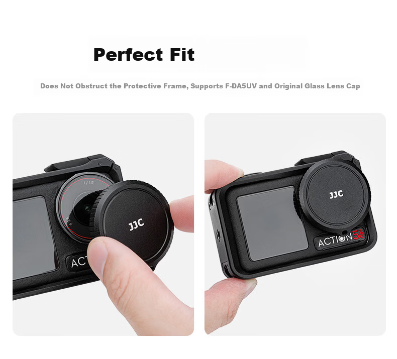 JJC Original Glass Lens Protective Cover for DJI Action 5 Pro/4/3 Aluminum Alloy Protective Accessory for Lightweight Sports Camera 4