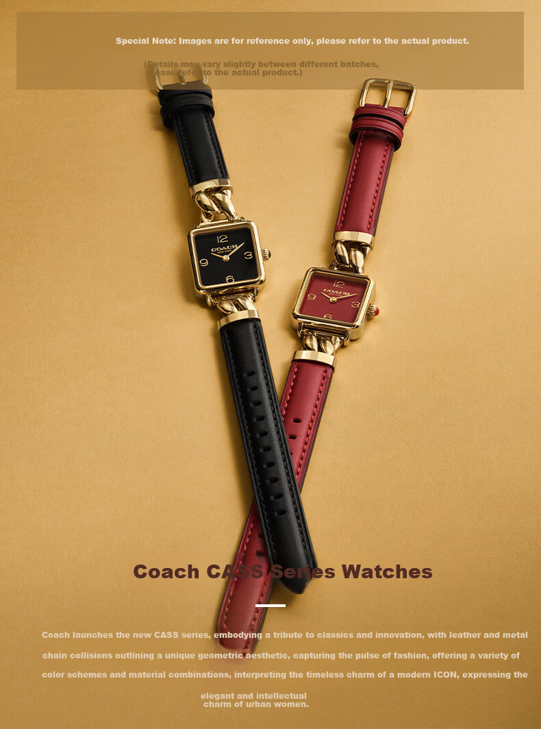 COACH CASS Series Small Square Quartz Women's Watch 14504357 Gift 1