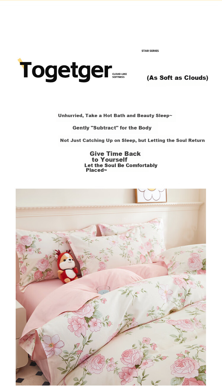 Mengshina A-Class 100% Cotton Duvet Cover Single Pure Cotton Double Bed Country Style 180x200cm Floral Romance 2