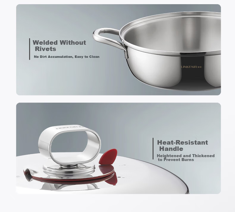 LINKFAIR Stainless Steel Steamer Pot Double-Layer Multi-Function Steaming Boiling Stewing Cooker Compatible with Gas and Induction Cooktops 13