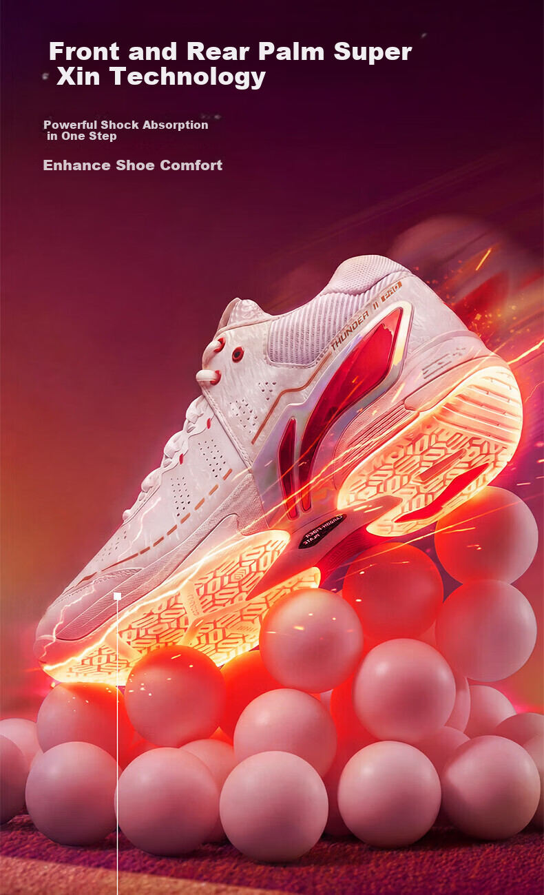 LI-NING Badminton Shoes Thunder 2 Pro Standard White/Pink AYAW001-3 Size 37 5