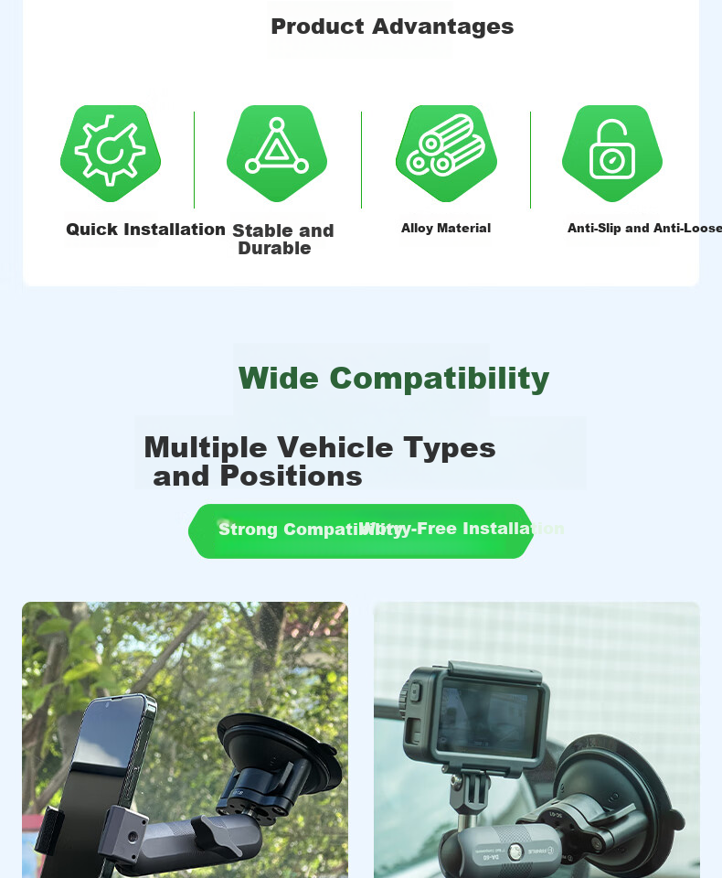 FANAUE Vacuum Suction Car Phone Holder Front Windshield Mount Ball Head Accessory SC-01 3