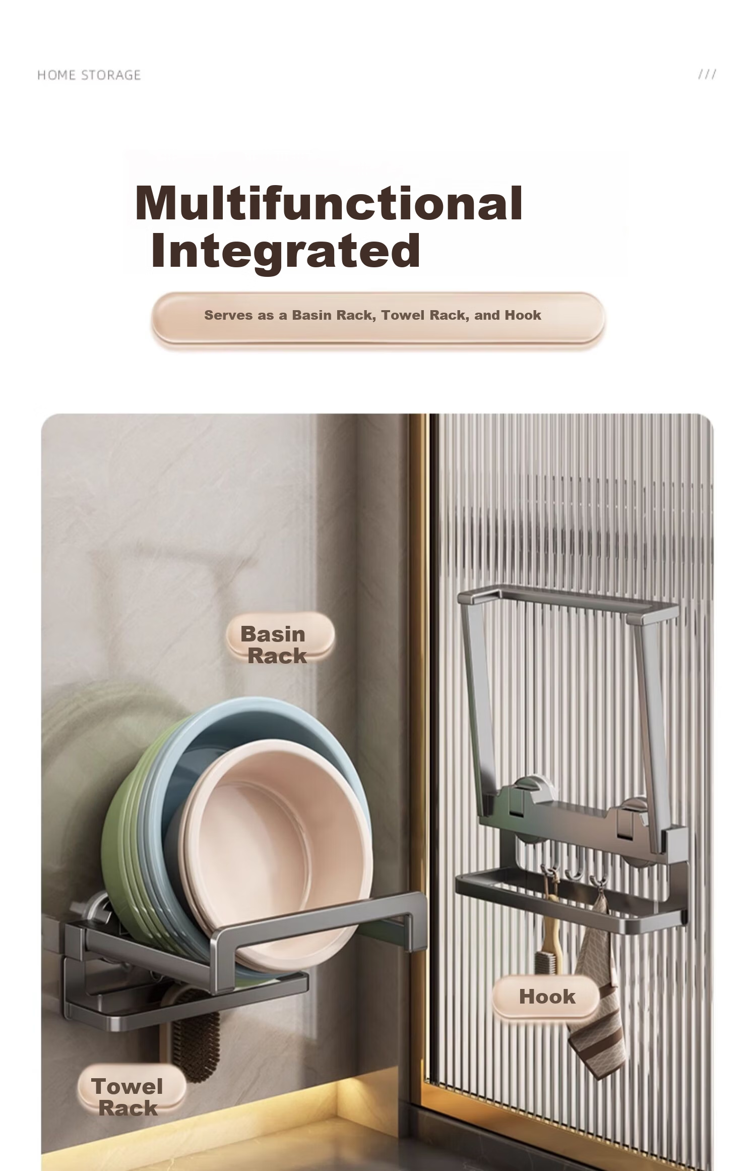 Youqin Suction Cup Basin Storage Rack No Drilling Bathroom Basin Rack Wall-Mounted Toilet Basin Organizer 13