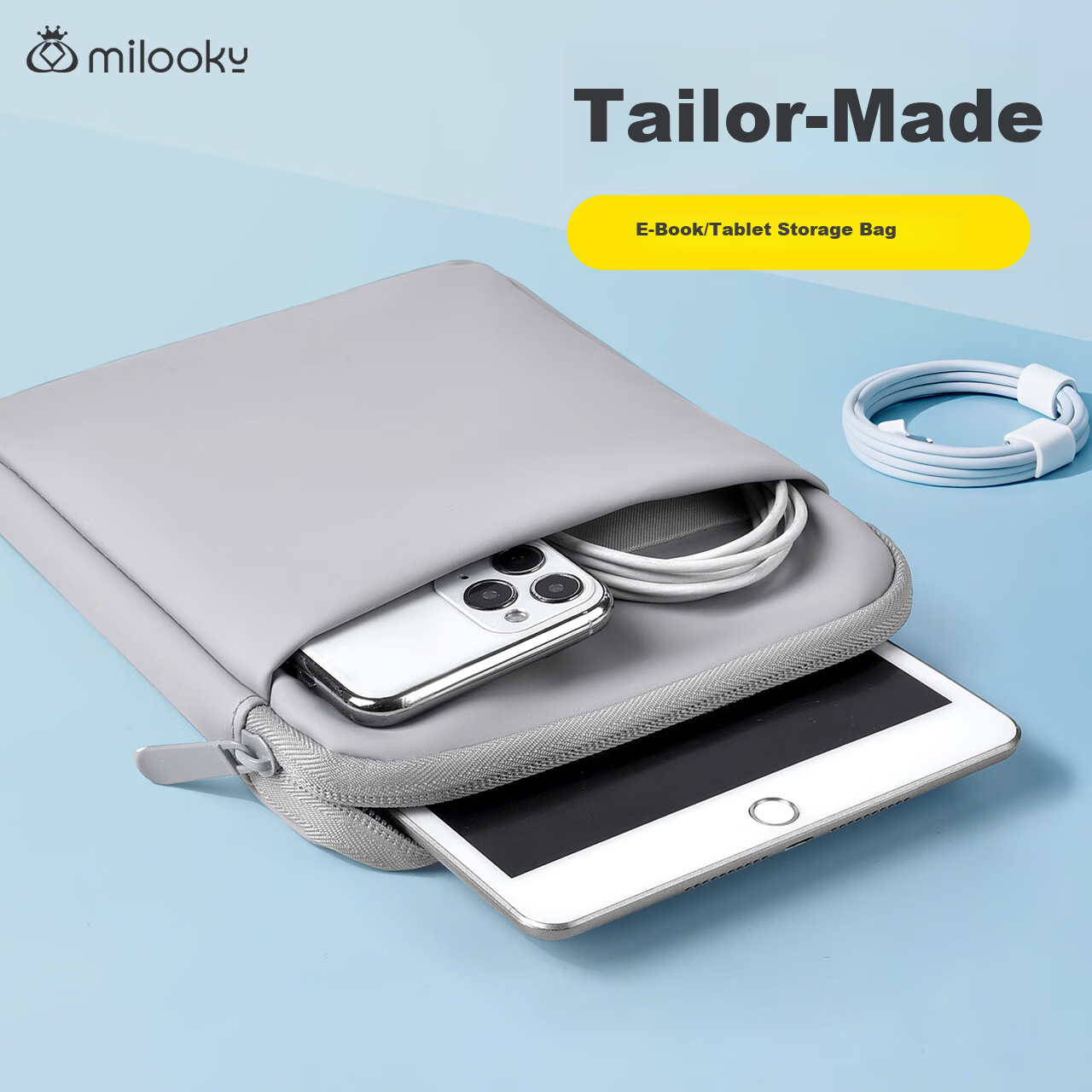 DiYi Workshop E-Book Storage Bag Compatible with iPad Mini, Samsung Hanwang Clear6 Plus, Xiaomi Duokan E-Book Reader 8-Inch Laptop Sleeve Tablet Protective Case