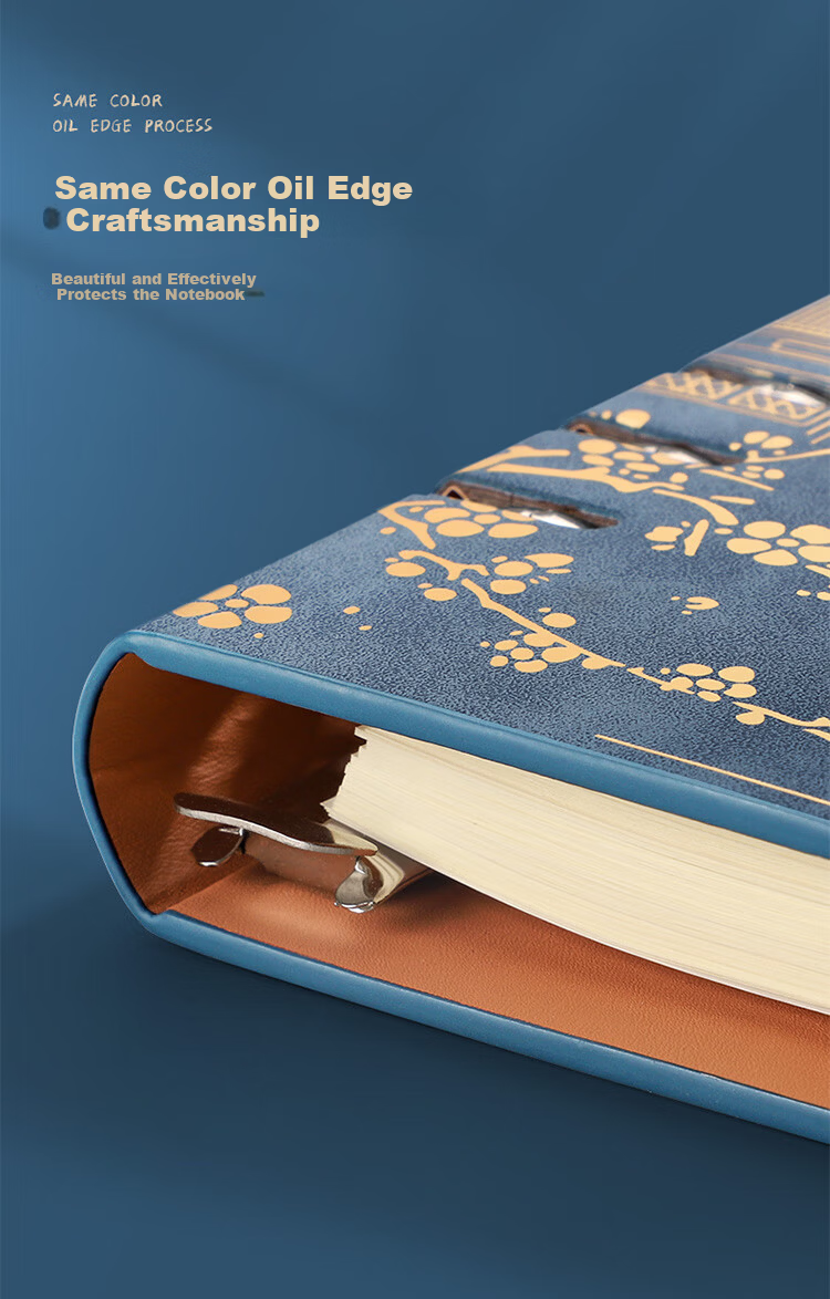 Platinum Lady Guochao A5 Loose-leaf Notebook Palace Museum Cultural Creative Gift Premium Business Meeting Notes Stationery Diary Customizable Blue 10