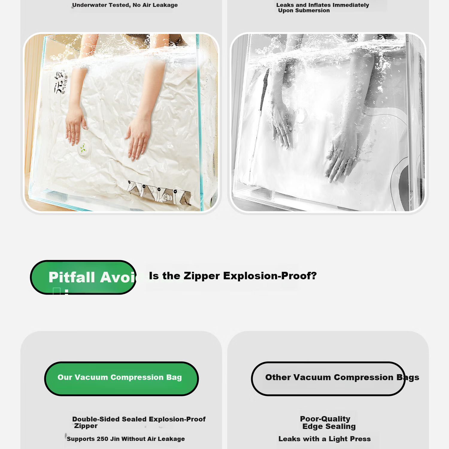 Zhifan Japanese Vacuum Compression Storage Bags for Clothes and Quilts, Specially Designed for Down Jackets, Air Extraction Travel Storage Bags for Bedding 4