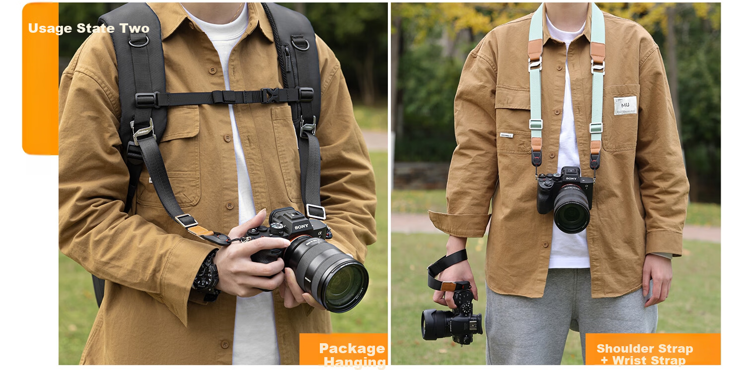 CWATCUN Kaden Camera Shoulder Strap Wrist Strap 3-in-1 Quick Release Buckle Crossbody Neck Strap for Sony Canon Fuji Nikon 10