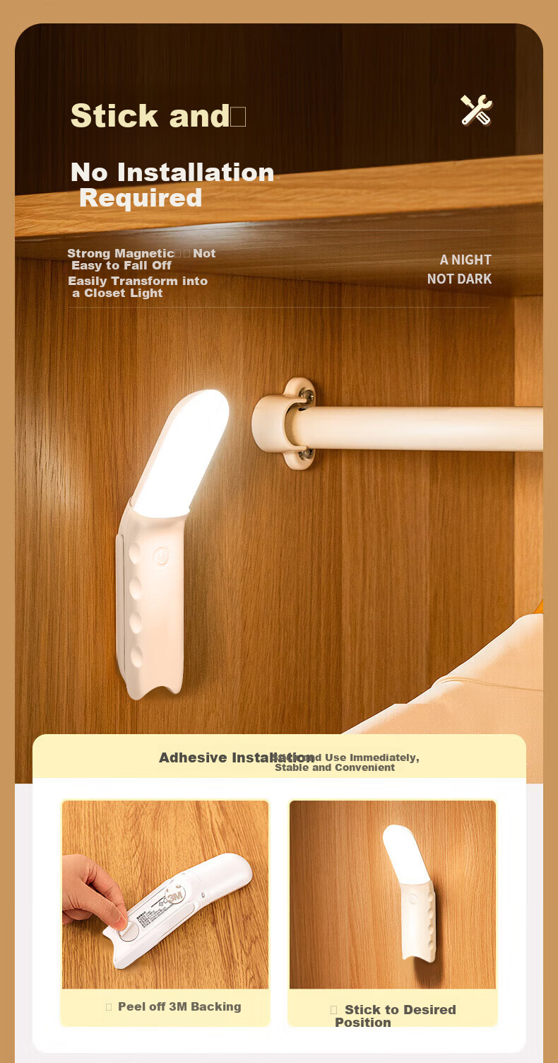 Jingqian Bedside Lamp Night Light Bedroom Sleep Nightlight Reading Desk Lamp Eye Protection Magnetic Wall-Mounted Dormitory Super Bright Study Light 11