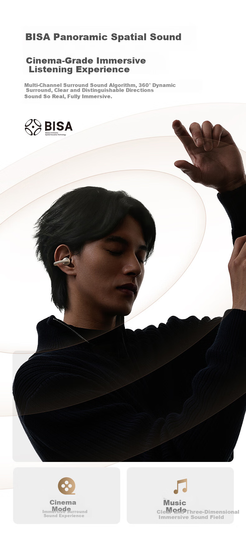 BASEUS [New Product | Exclusive First Release] MC2 Comfortable Ear Clip Bluetooth Headphones, Open-Style Non-In AI Translation Call Noise Reduction Sports Long Battery Life 2026 Latest Model 17