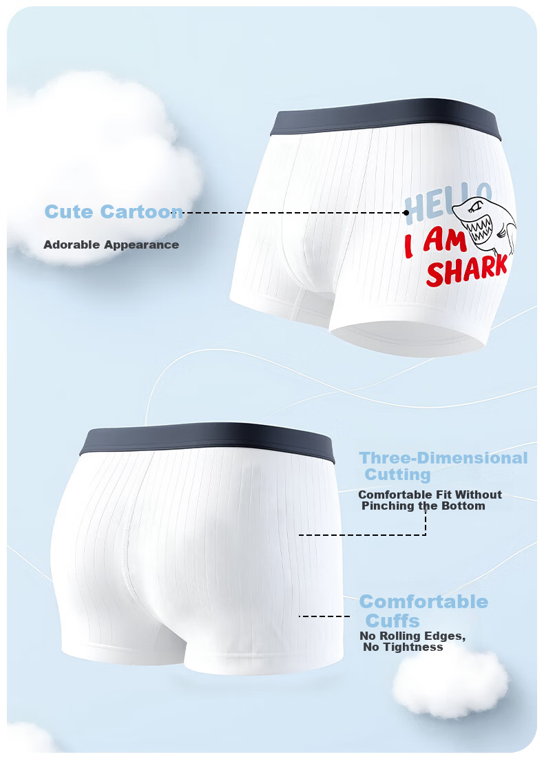 Modal Boys' Summer Underwear 100% Cotton A-Class Boxer Shorts for Older Children, No Pinching, Student Four-Point Shorts 9