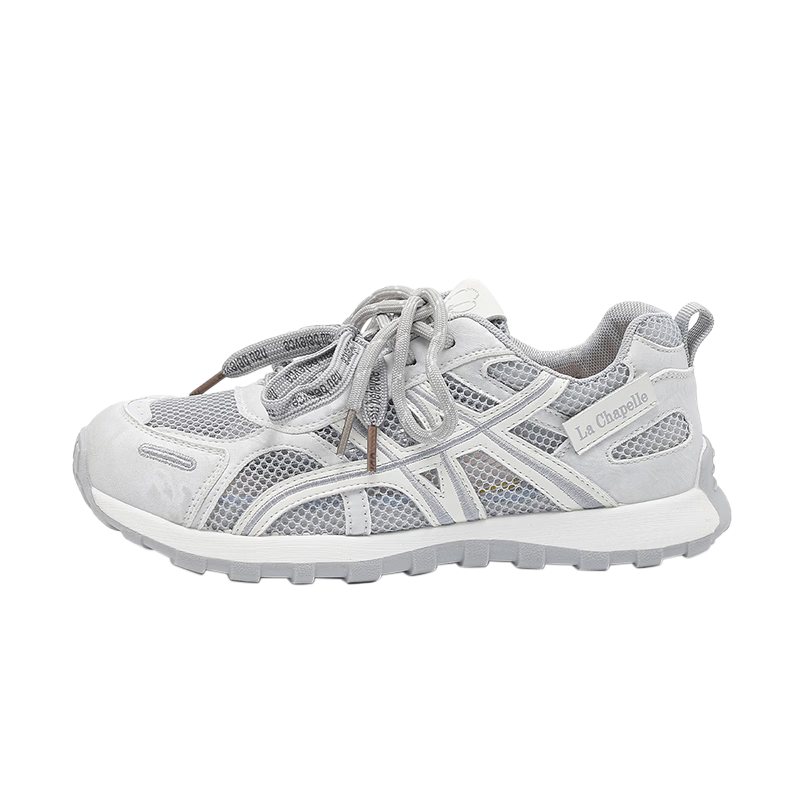 La Chapelle Women's Casual Shoes Summer New Breathable Mesh Fashion Soft Sole Sneakers 793 Gray Size 38