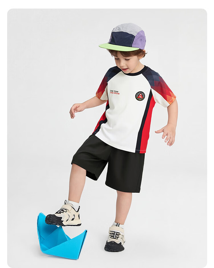 Balabala Kids Short Sleeve Set Boys Girls Baby 2-Piece Summer 2026 Football Jersey and Shorts Moisture-Wicking Quick-Dry 20