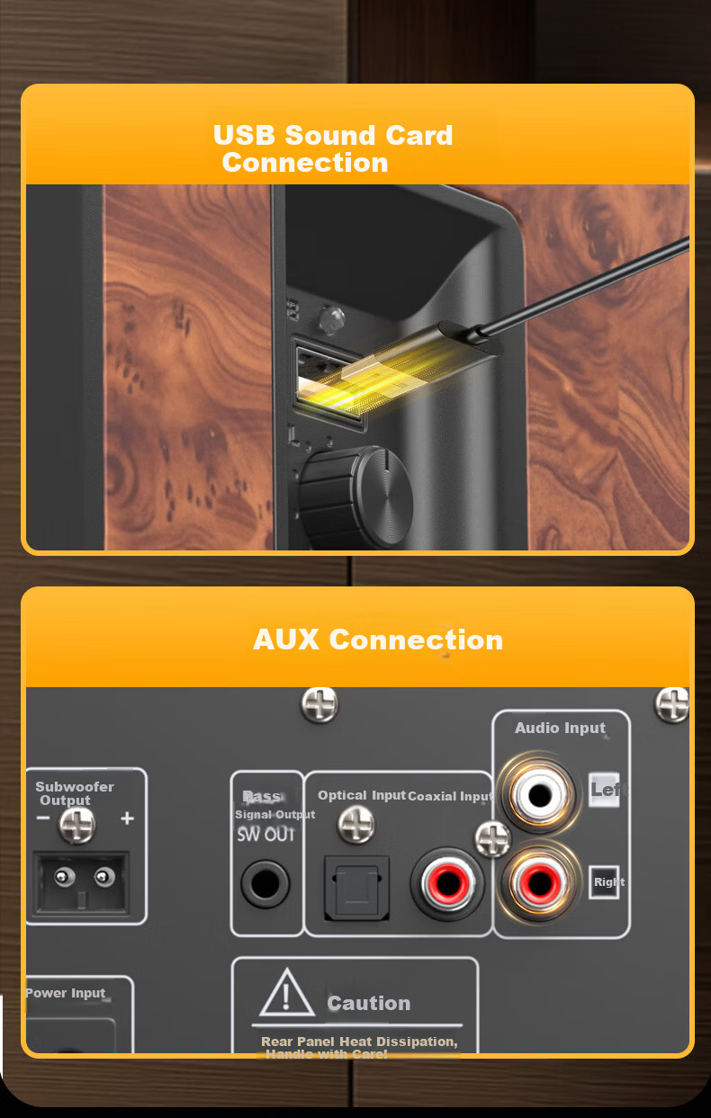 Patriot A21 Professional Active Desktop Monitor Speaker Multimedia Wooden Subwoofer for PC Home TV Karaoke Heavy Bass 3