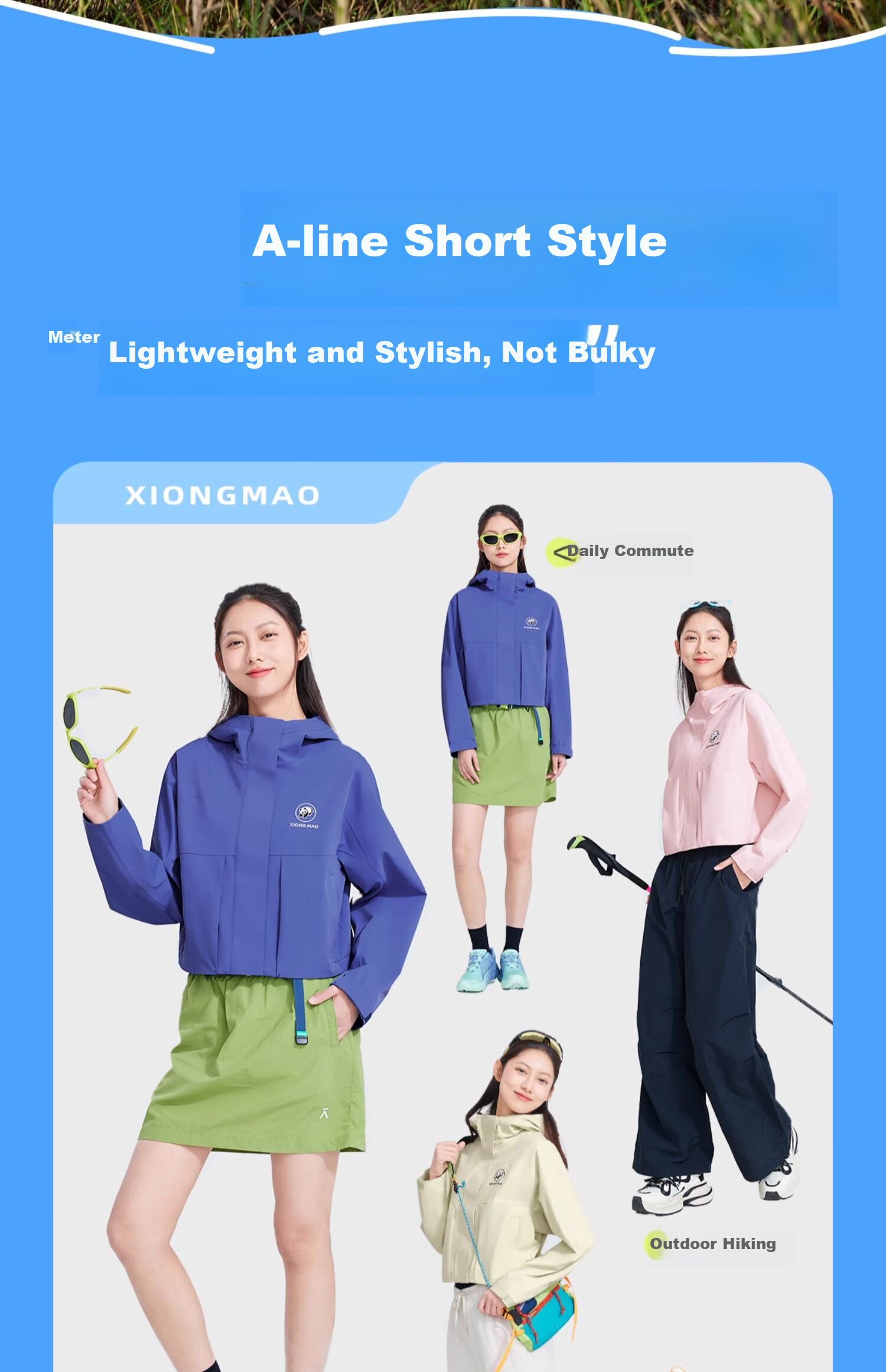 CAMEL Panda Single-Layer Short Outdoor Jacket Women's 2025 New Windproof Waterproof Casual Coat 2XL 6