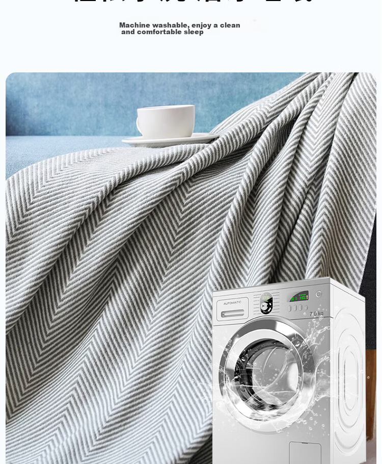 Yuanshenghuo Flannel Air Conditioning Blanket, Office Throw Blanket, Summer Aviation Blanket, 100*120cm, Approximately 500g, Light Gray 11