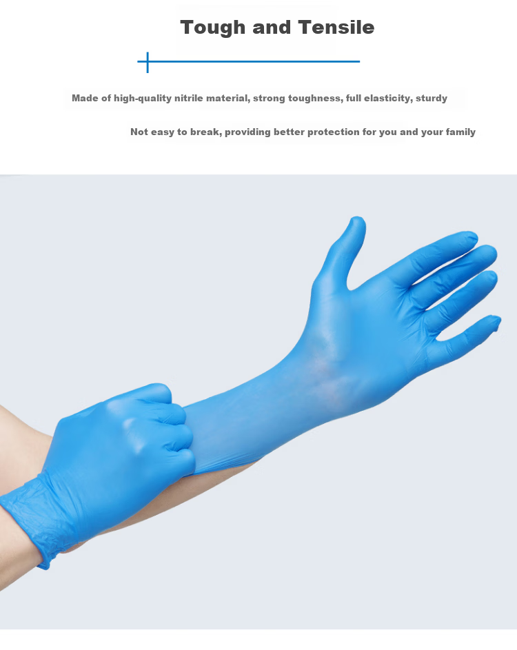 INTCO Disposable Nitrile Gloves Thickened Wear-Resistant Labor Protection 100pcs/Box Black Extra Large XL 4