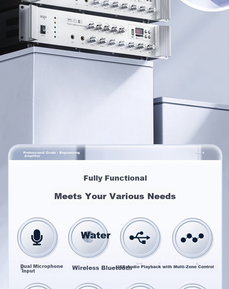 Patriot G10 Amplifier 900W Bluetooth Five-Zone Constant Voltage Professional High-Power Engineering Broadcast Commercial Home Background Music Amplifier Campus Broadcast Amplifier Host 2