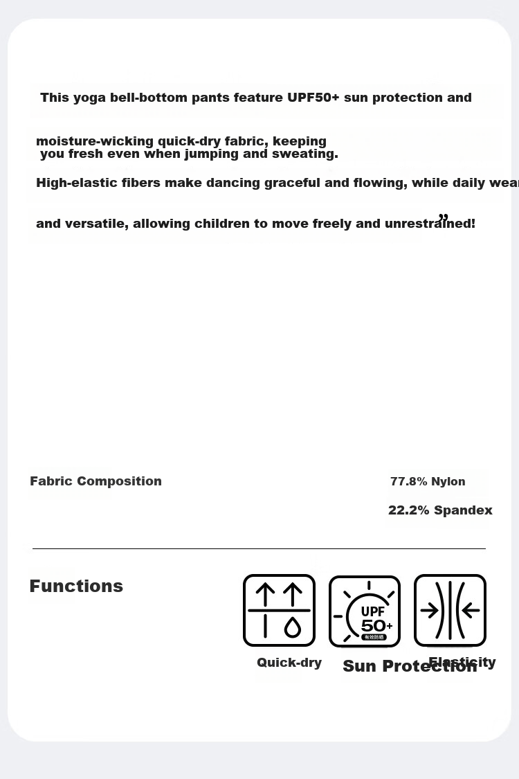 ASK JUNIOR Kids Pants Girls Spring Summer Sun Protection Quick-Dry High Elastic Yoga Flared Leggings Sky Blue 170 2