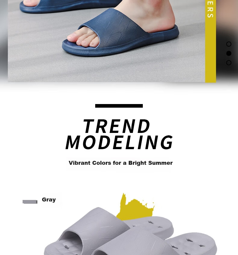 Huamei Jianbu Couples Home Indoor Bathroom Quick-Dry Thick Sole Non-Slip Slippers HM3333 Dark Blue Size 40-41 1