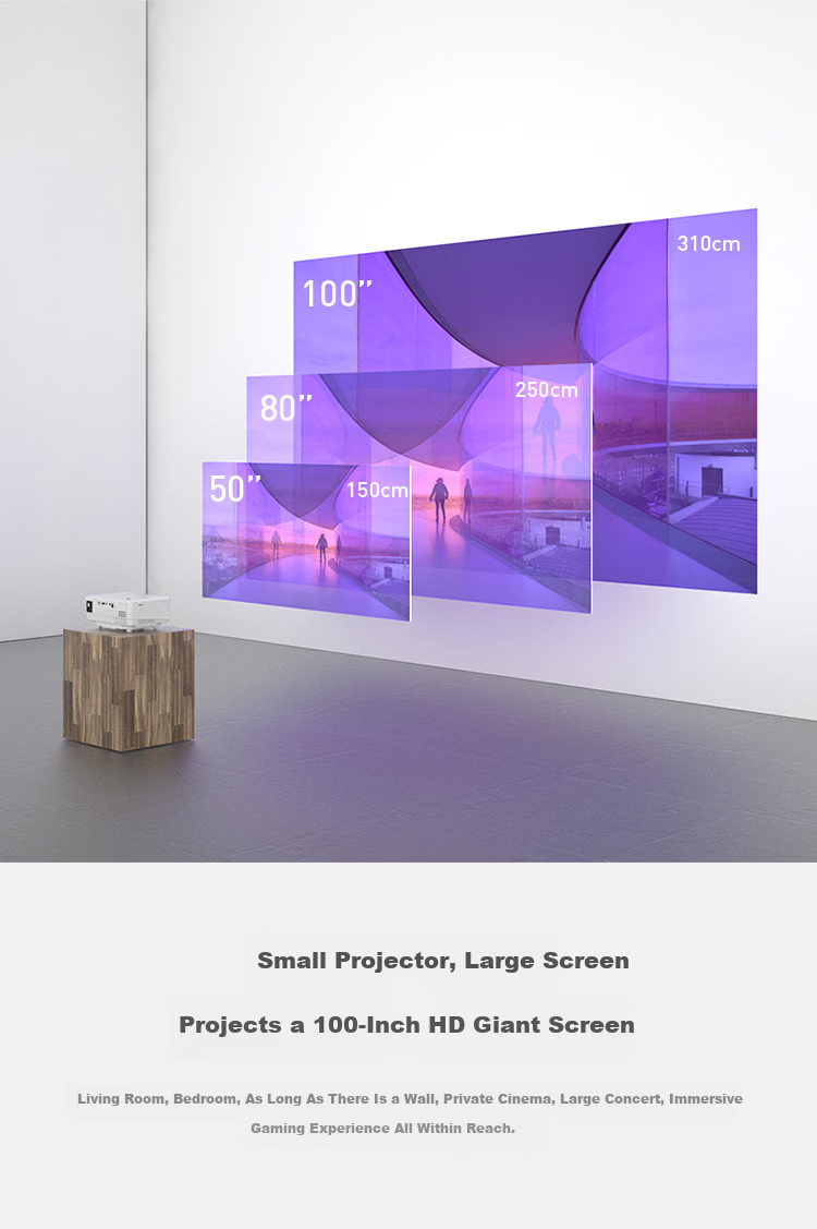 Rigal B1Neo Projector, Home Ultra HD Smart Projector, Portable Bedroom Phone Projection TV (Electric Focus, Home Theater, Limited-Time Subsidy) 5