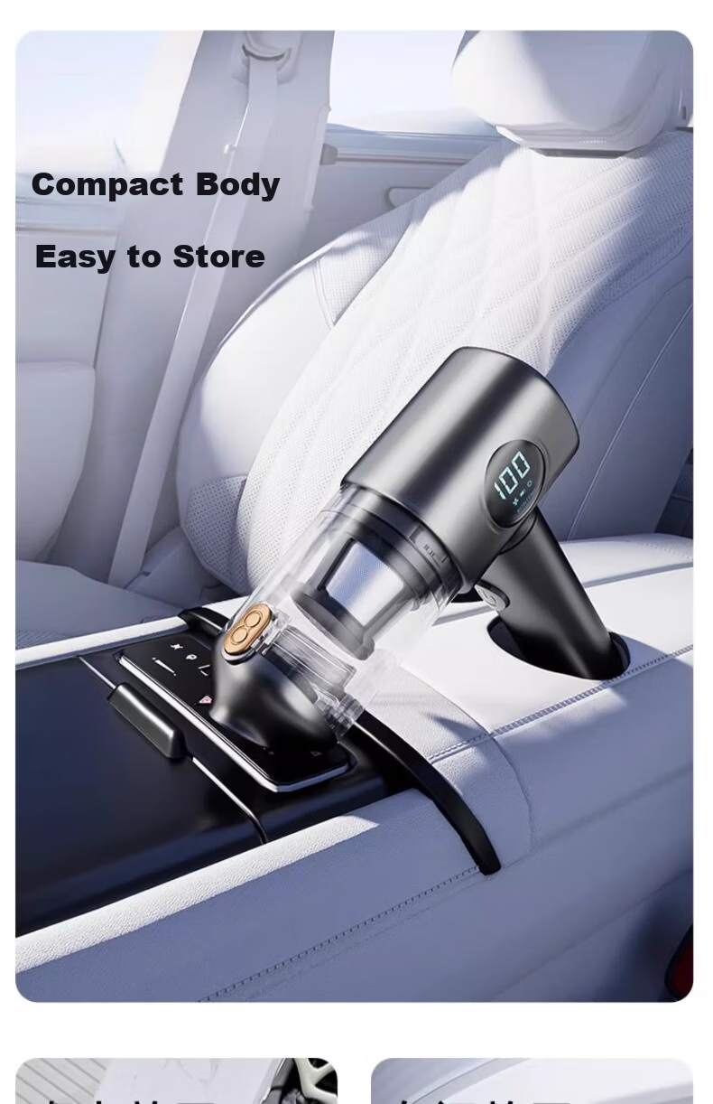 HELLOLEIBOO Handheld Car Vacuum Cleaner Wireless Rechargeable Powerful Dual-Use Car Home Vacuum and Blower with Digital Display 24