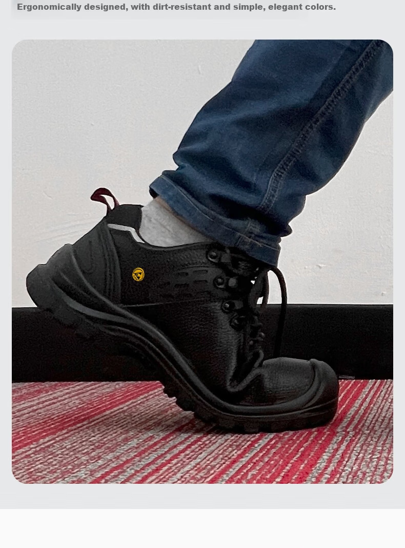 Huixiang JD Industrial Private Label Labor Protection Shoes Low-Cut Leather Multifunctional Safety Shoes ESD Anti-Static Anti-Smash Anti-Puncture 130201 Size 45 EU CE Certified 11
