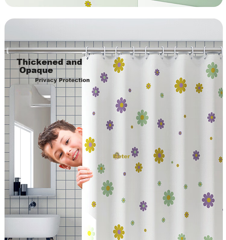 Gongxun Bathroom Shower Curtain, Toilet Partition Curtain, Waterproof, No Drilling Required, Thickened PEVA, 150*180 5