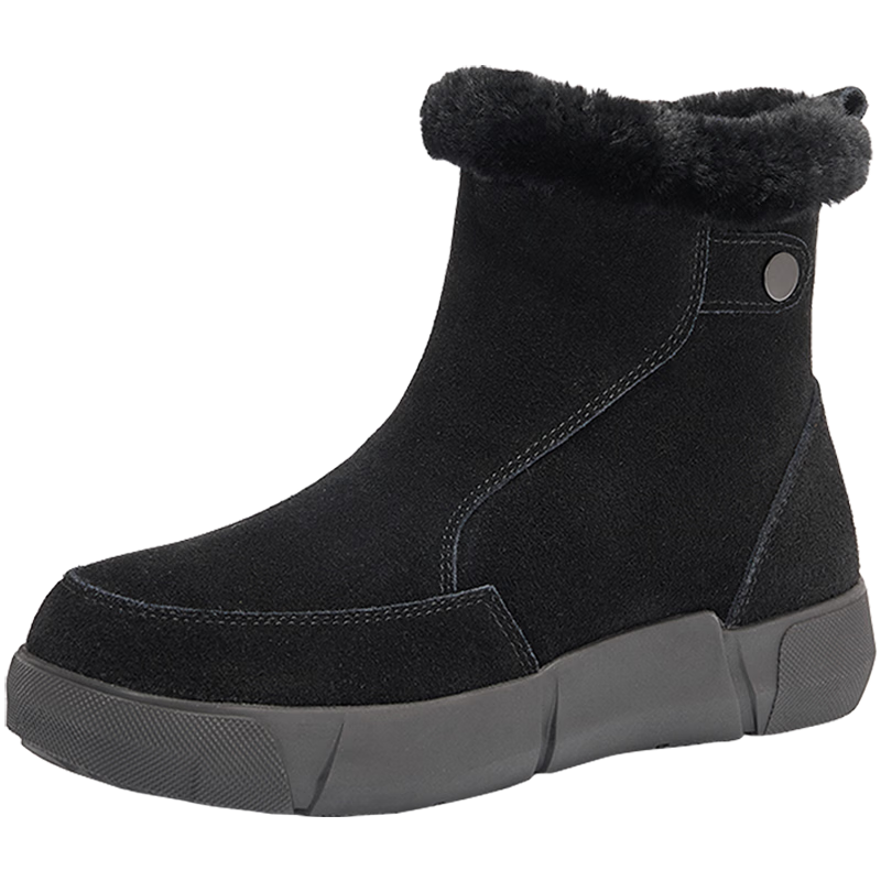SENDA Snow Boots for Women, 2024 New Warm Plush Northeast Short Boots, Red-Medium/short Dual Wear, Size 37